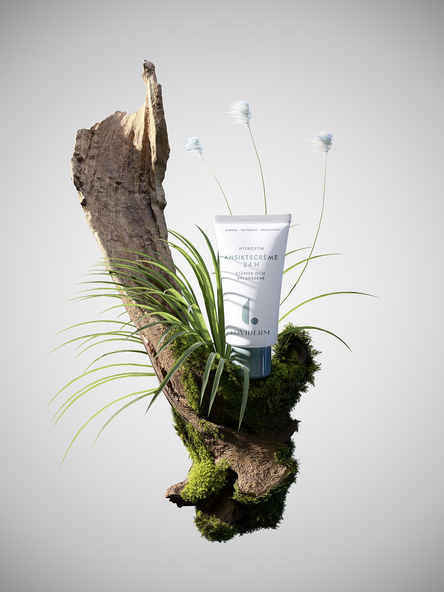 Produktvisualisering i 3D, naturkomposition