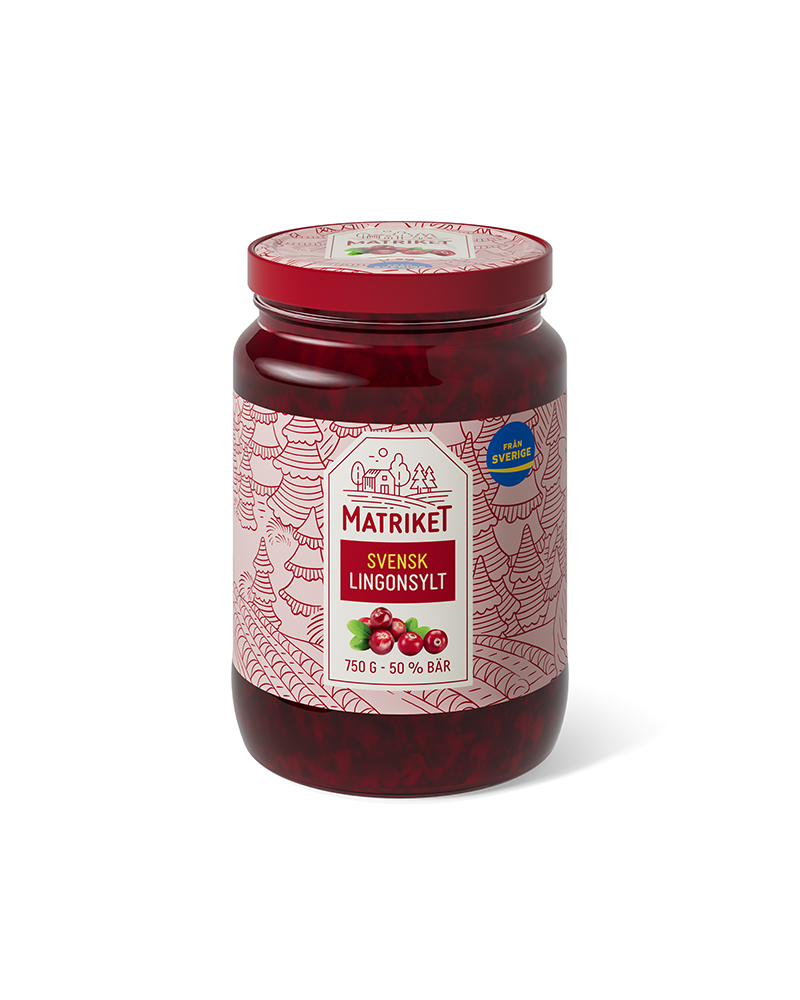 Packshot Lidl Matriket lingonsylt 3D Packshot Lidl Matriket lingonsylt